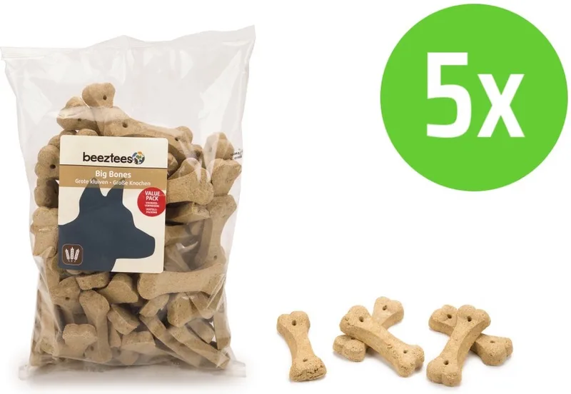 Grote Kluif Naturel - hondensnack - 1000 gram - 5 Verpakkingen von Beeztees – Produktfoto