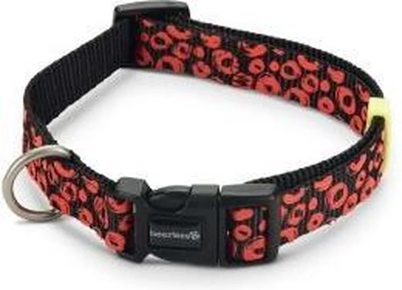 Halsband Scribbles - Nylon - Zwart - 35-50cm x 20mm by Beeztees in Black, Red – product photo