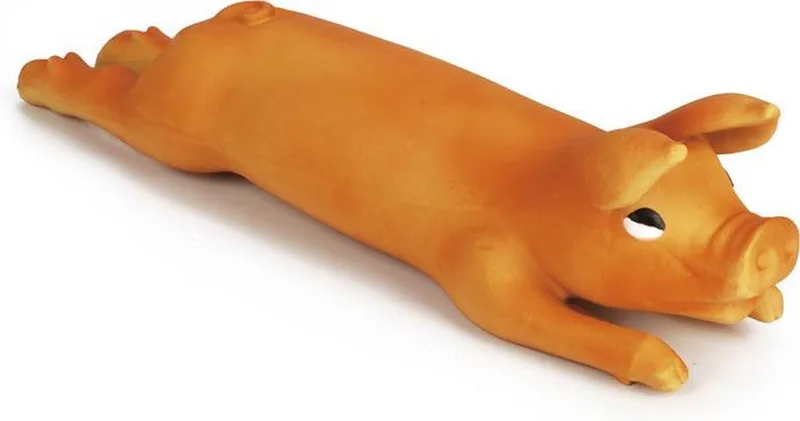 Honden speelgoed Latex Biggetje met piep - Hondenspeeltjes - Flexibel materiaal - 38,5x11x8 cm by Beeztees in Pink – product photo