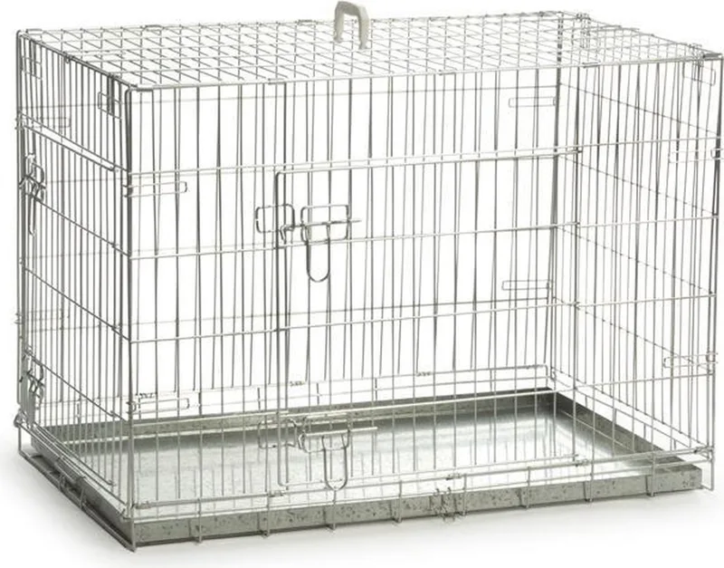 Hondenbench - 2 Deurs - Verzinkt - 89x60x66 cm von Beeztees in Grau – Produktfoto