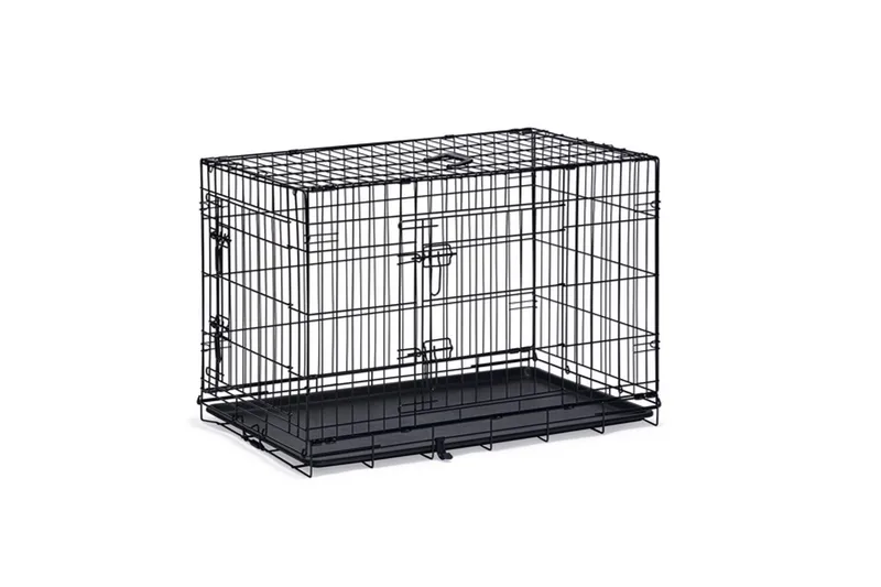 Hondenbench L - Bench - 2 deuren - Inklapbaar - 91x61x66 cm de Beeztees en Noir – photo produit