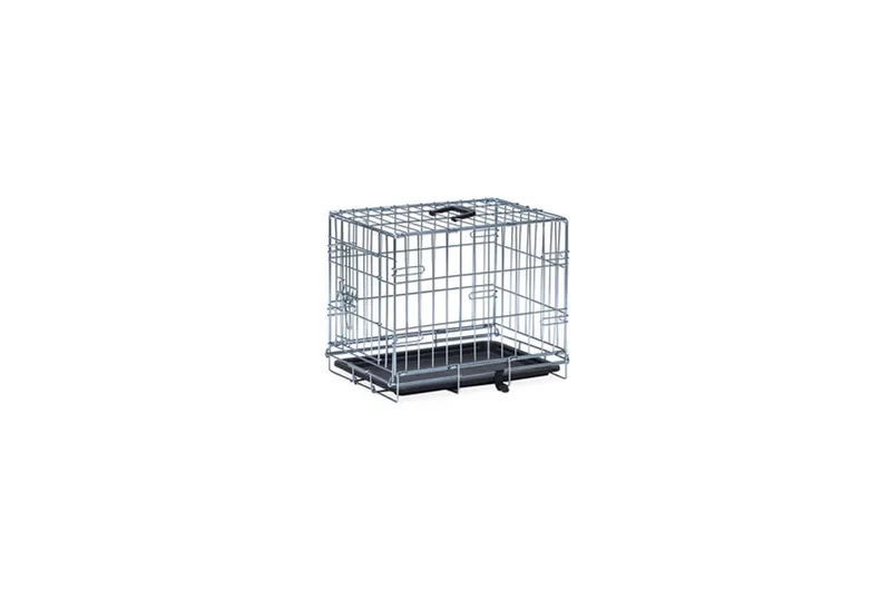 Hondenbench XS - Bench - 2 deuren - Inklapbaar - Verzinkt - 49x36x40 cm by Beeztees in Silver – product photo