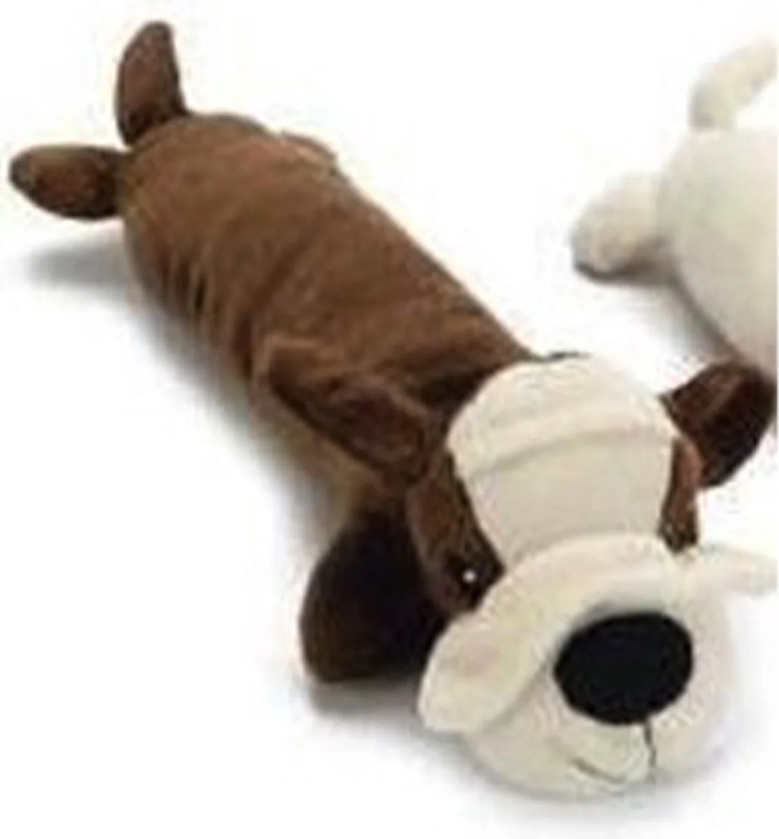 hondenknuffel lang hondje met pieper 30 cm x 7 cm ook voor puppy's de Beeztees en Donkerbruin – photo produit