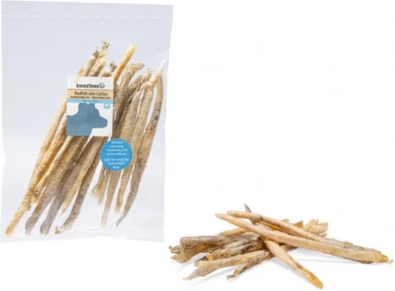 HONDENSNACK ROODBAARS CURLIES 100 GR -ZONDER KLEURSTOFFEN- ZONDER BEWAARMIDDELEN - ZONDER SMAAKSTOFFEN - KORTOM GEZOND-PUUR EN LEKKER von Beeztees – Produktfoto