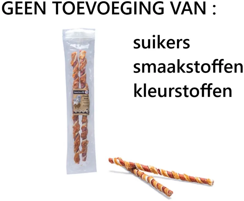 hondensnacks - chewingsticks - kauwsticks ** 2 st van +- 40 cm - kip/rund - geen toevoeging van suikers, smaakstoffen en kleurstoffen von Beeztees – Produktfoto