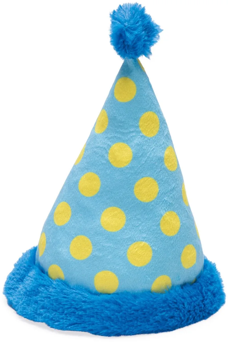 Hondenspeelgoed Party Feestmuts 22cm by Beeztees in Blauw geel – product photo