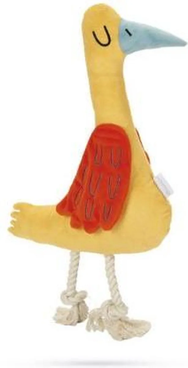 hondenspeelgoed Pluche eend zazie 40cm van Beeztees in Geel – productfoto
