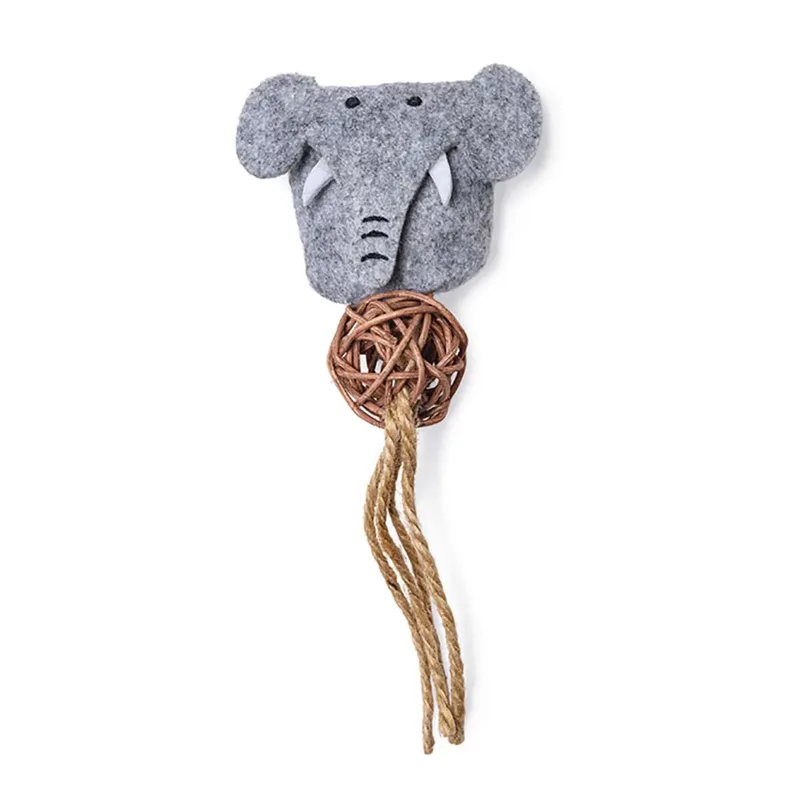Jungle Elephant Rattan Katten Speelgoed by Beeztees – product photo