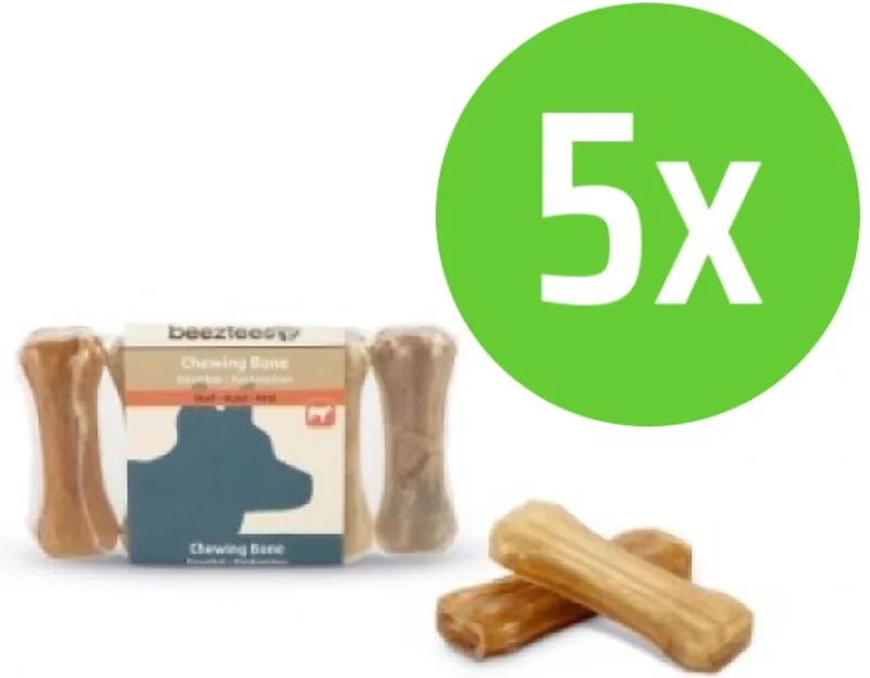 Kauwbot - 5 Stuks - 7,5 cm - hondensnack - 20-25 gram - 5 Verpakkingen by Beeztees – product photo