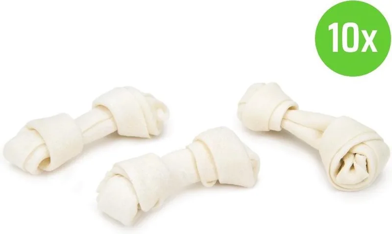 Kauwknoop Wit 7 cm 12 Stuks - hondensnack - 10 verpakkingen von Beeztees – Produktfoto