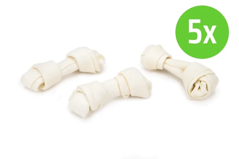 Kauwknoop Wit 7 cm 12 Stuks - hondensnack - 5 verpakkingen von Beeztees – Produktfoto