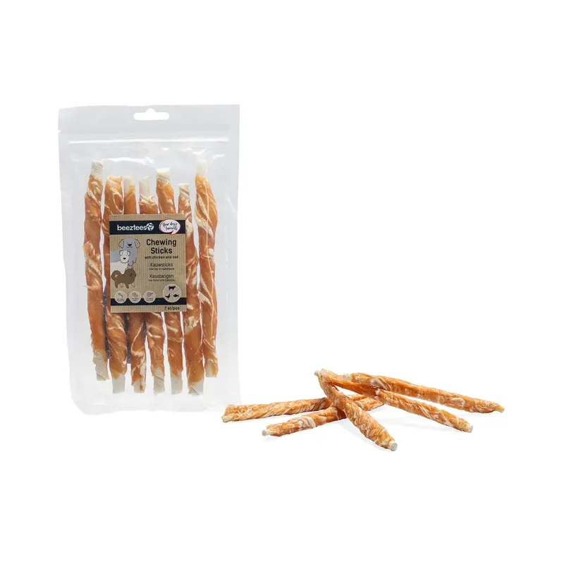 Bâtonnets à Mâcher Au Poulet Et à La Morue Snack Pour Chien de Beeztees – photo produit 1 sur 2