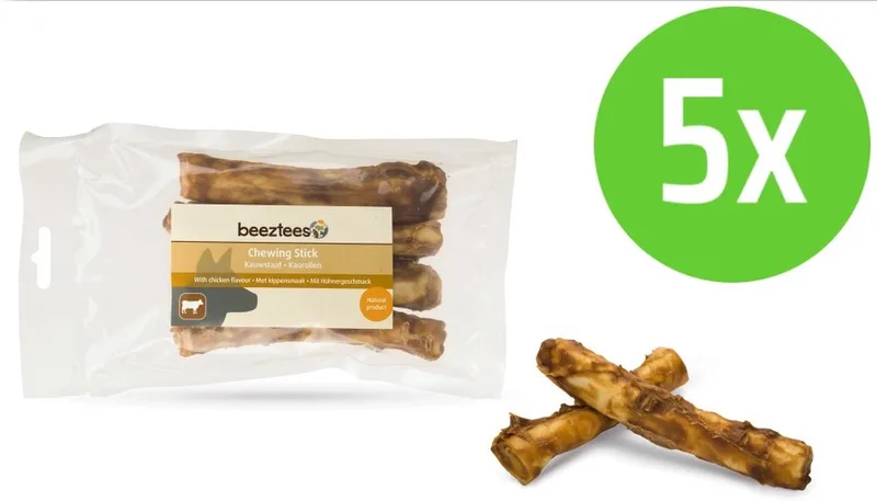 Kauwstaaf - hondensnack - Kip - 12,5 cm - 85-90 gram - 5 Verpakkingen von Beeztees – Produktfoto