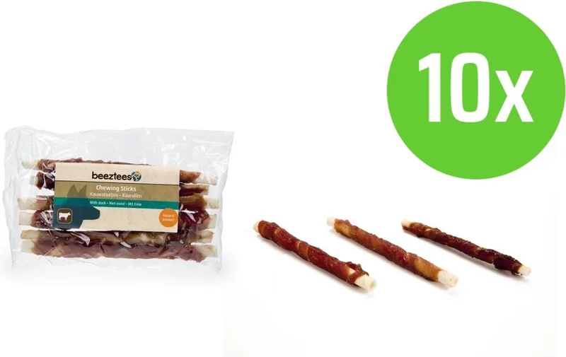 Kauwstaafjes Eend 6 Stuks - hondensnack - 10 verpakkingen by Beeztees – product photo