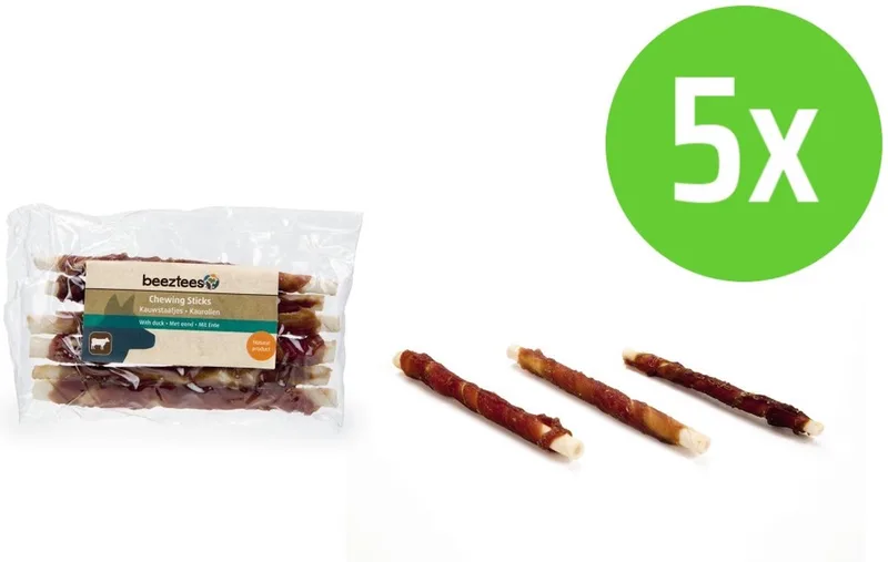 Kauwstaafjes Eend 6 Stuks - hondensnack - 5 verpakkingen by Beeztees – product photo
