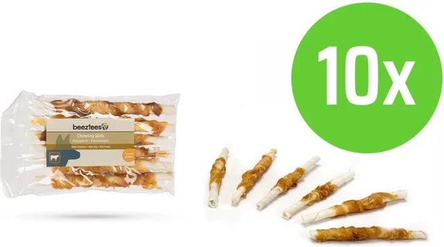 Kauwstaafjes Kip 6 Stuks - hondensnack - 10 verpakkingen