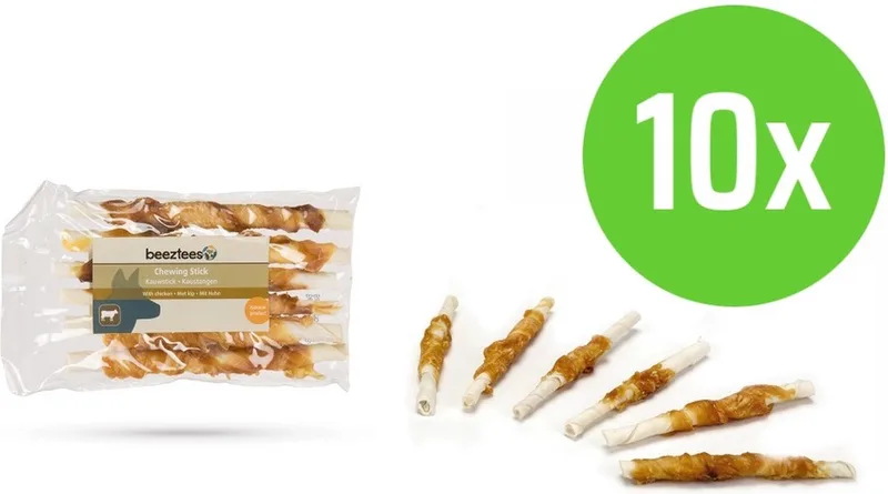 Kauwstaafjes Kip 6 Stuks - hondensnack - 10 verpakkingen by Beeztees – product photo