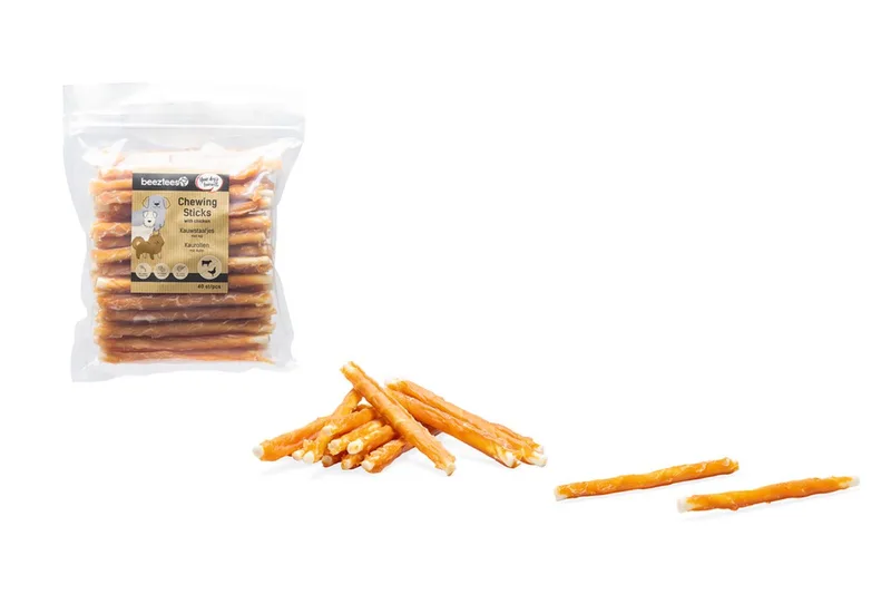 Zähe Stöckchen Mit Hühnchen Hundesnack 40 Stücke von Beeztees – Produktfoto