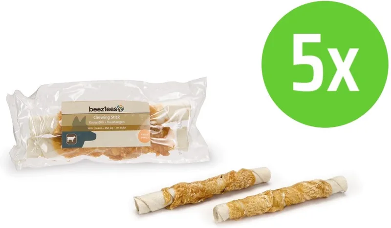 Kauwstick Kip 15 cm 2 Stuks - hondensnack - 5 Verpakkingen by Beeztees – product photo