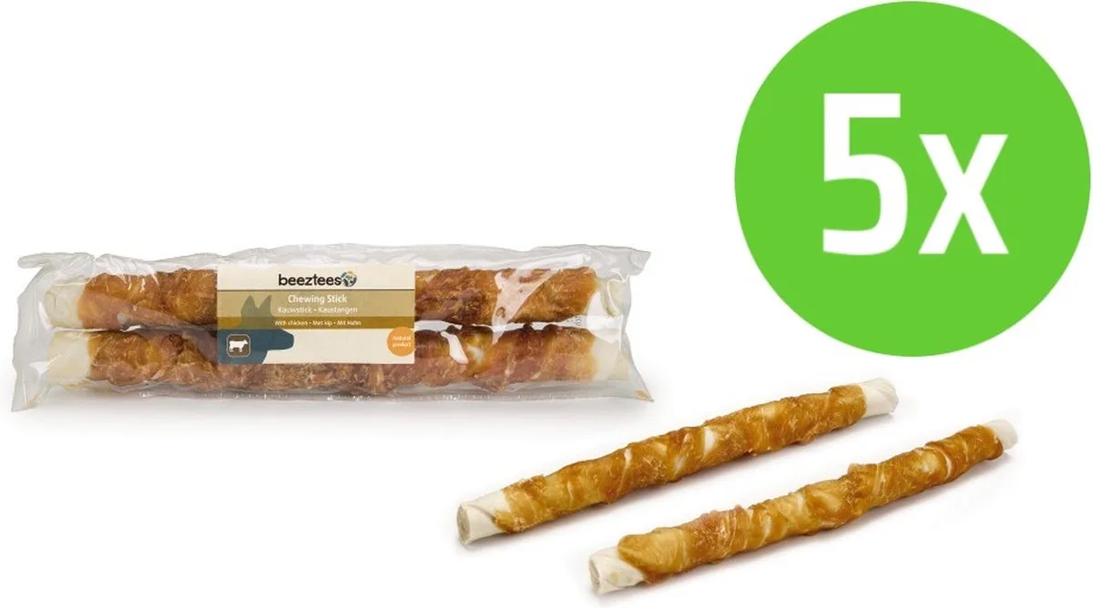 Kauwstick Kip 25 cm 2 Stuks - hondensnack - 5 Verpakkingen de Beeztees – photo produit