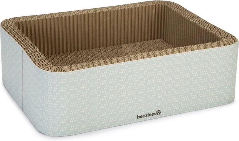 Kero Krabmand kat - Krabkarton - Krabplank - Krabspeelgoed - 40x31x12 cm de Beeztees en Bleu – photo produit
