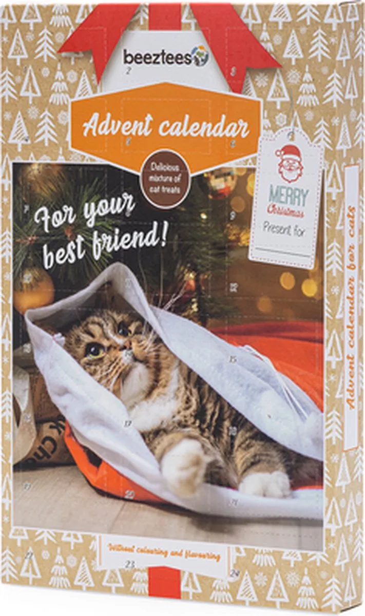 Kerst Adventkalender Miauw - Kattensnack - 24 Snacks by Beeztees – product photo