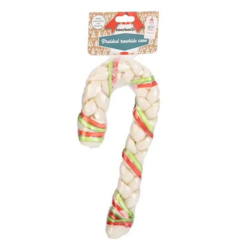 Kerst Braided Rawhide Cane - Hondensnacks - 1 stuk von Beeztees – Produktfoto 2 von 2
