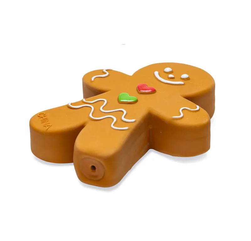 Kerst Gingerbread - Hondenspeelgoed - Latex de Beeztees en Marron – photo produit 5 sur 5