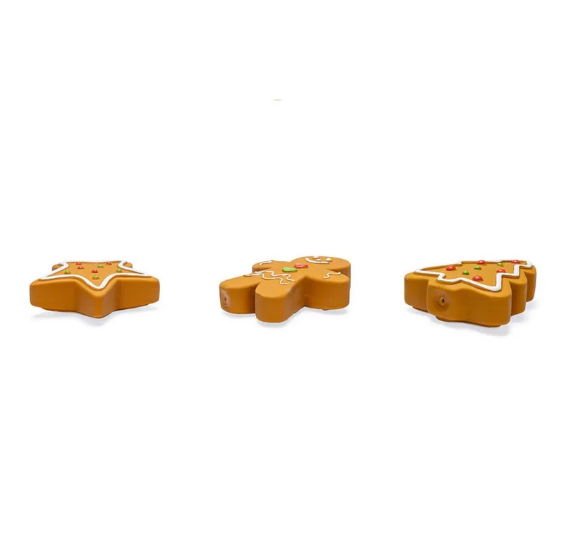 Kerst Gingerbread - Hondenspeelgoed - Latex de Beeztees en Marron – photo produit 2 sur 5