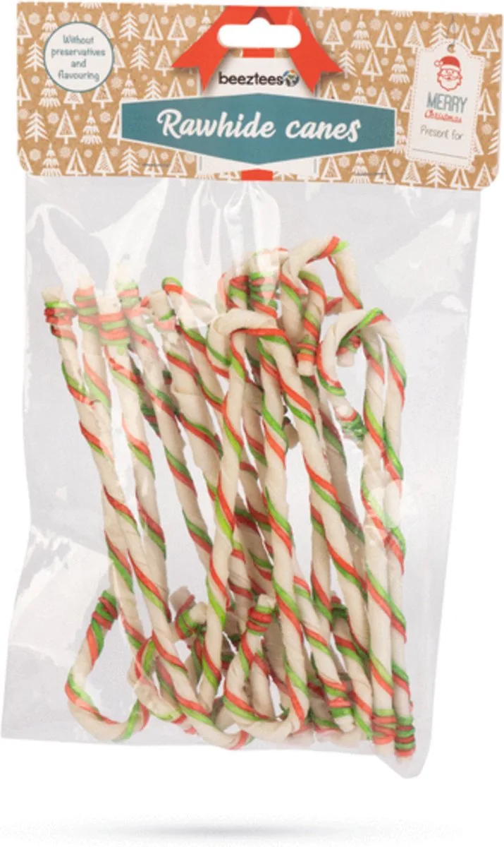 Kerst Rawhide Cane - Hondensnacks - 16 stuks by Beeztees – product photo