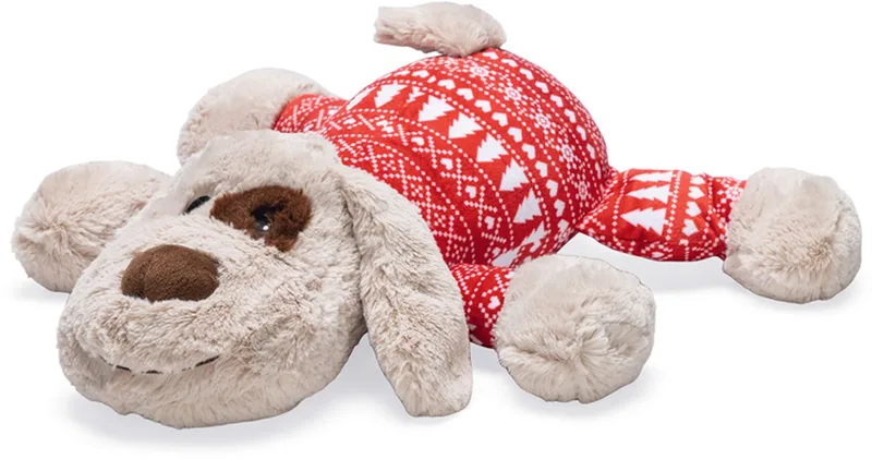 Kerst XL-Knuffel Comet - Hondenspeelgoed - Pluche - Wit/Rood - 45x46x13cm von Beeztees in Mehrfarbig – Produktfoto