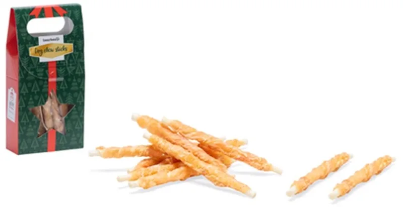 Kerstkado Kauwstaven Kip - Hondensnack - 8 stuk fra Beeztees – produktbillede