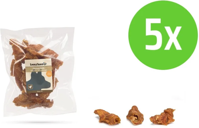 Kip Krullen - hondensnack - 200 gram - 5 Verpakkingen de Beeztees – photo produit