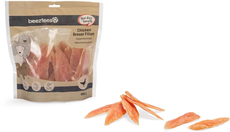 Kippenborstfilets - Hondensnacks - Beloningssnack - Voordeelverpakking - 900 gr von Beeztees – Produktfoto