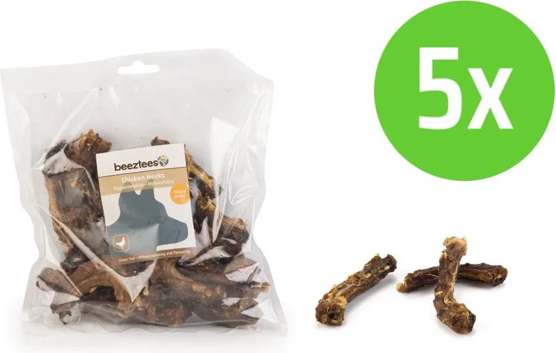 Kippennekken - hondensnack - 200 gram - 5 Verpakkingen von Beeztees – Produktfoto