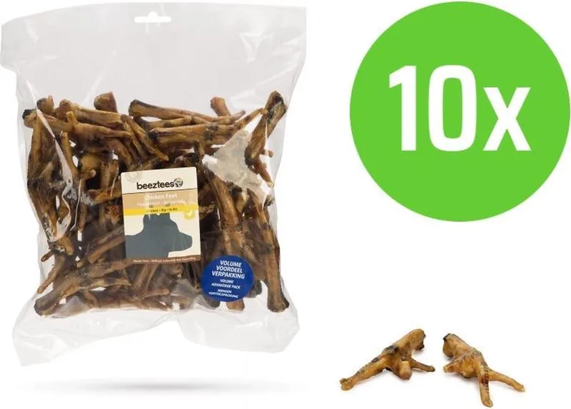 Kippenpoten - 620 gram - hondensnack - 10 Zakken von Beeztees – Produktfoto