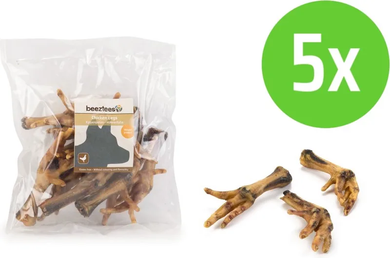 Kippenpoten - hondensnack - 200 gram - 5 Verpakkingen von Beeztees – Produktfoto