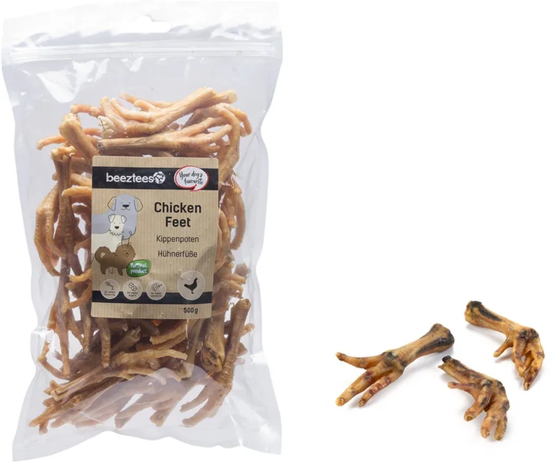 Kippenpoten - Hondensnack - Kauwsnack - Voordeelverpakking - 500 gram de Beeztees – photo produit 1 sur 3