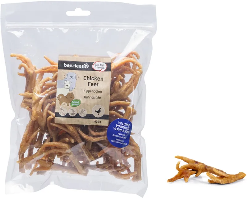 Kippenpoten - Natuurlijk - Hondensnacks - Voordeelverpakking - 620 gram de Beeztees – photo produit