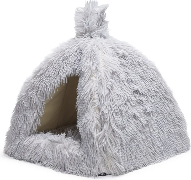Kitten Cave Cosmo - Kattenmand - Pluche - 40x40x40 cm von Beeztees in Grau – Produktfoto