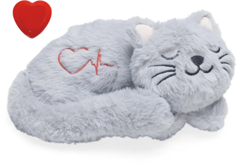 Kitten Heartbeat Knuffel Pur - Kattenspeelgoed - Polyester - 23x13x11 cm de Beeztees en Gris – photo produit 1 sur 5