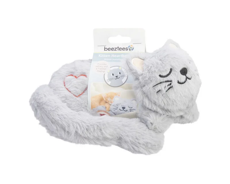 Kitten Heartbeat Knuffel Pur - Kattenspeelgoed - Polyester - 23x13x11 cm de Beeztees en Gris – photo produit 2 sur 5