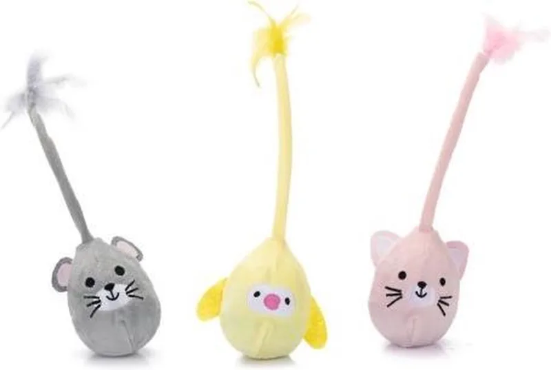 Kitten- Wobbler Loena - Kattenspeelgoed - Pluche - dia. 8x28 cm by Beeztees in Multicolour – product photo
