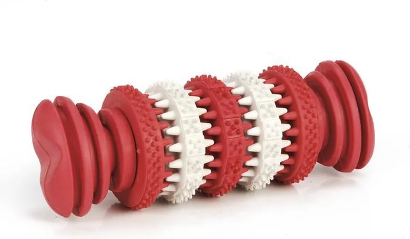 Kluif Dental Care - Hondenspeelgoed - Rubber - 16 cm de Beeztees en Rouge, Blanc – photo produit