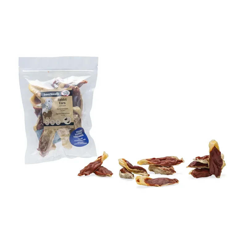 Konijnenoren Gevuld Met Eend Hondensnack 250g by Beeztees – product photo