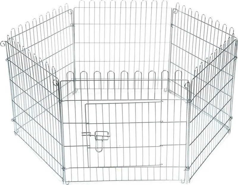 Konijnenren - Metaal - 60x60 cm, diam. 110 cm de Beeztees en Gris – photo produit