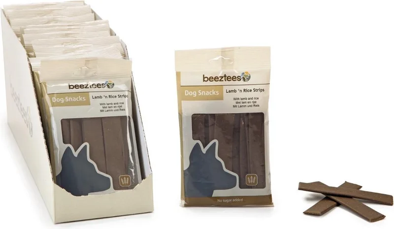lam en rijst strips - hondensnack - 150 gram de Beeztees – photo produit