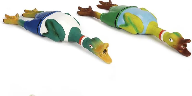 Latex Eend - Hondenspeelgoed - Incl. Geluid - 45x11x7 cm de Beeztees en Gekleurd – photo produit