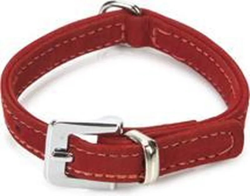 leren halsband Buffalo Strass. 24 cm x 10 mm. by Beeztees in Red – product photo