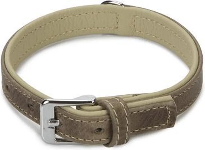 leren halsband Comfort. 35 cm x 17 mm. by Beeztees in Grey – product photo